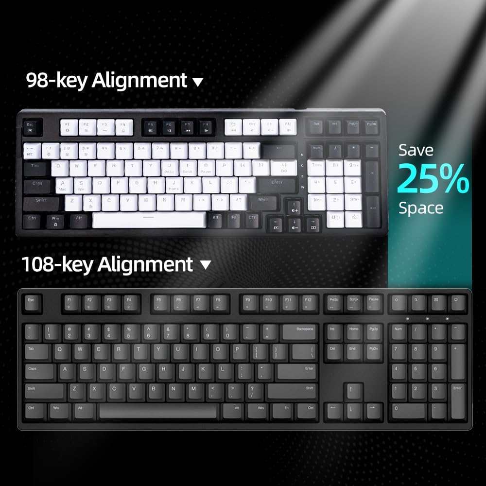 WJX Mechanical Gaming RGB Keyboard Wired 98 Full Keynap